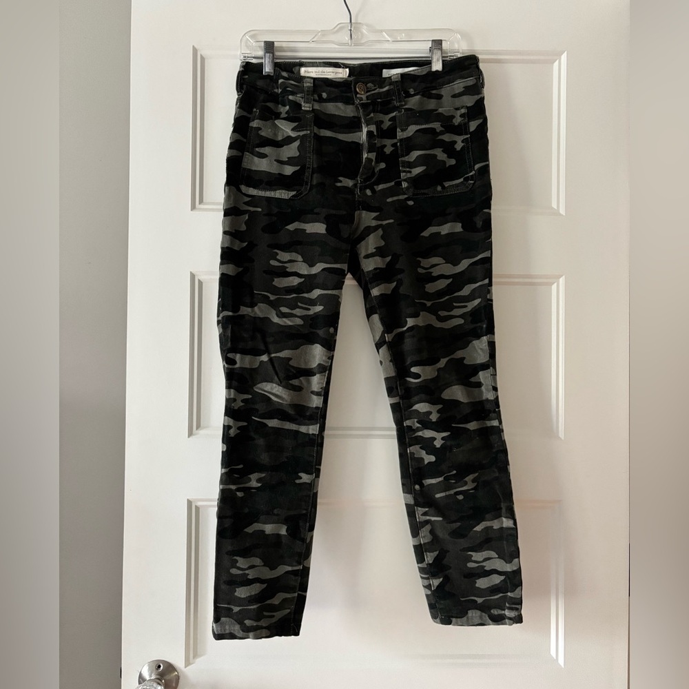 Pilcro Camouflage Print Stretch Corduroy Pants